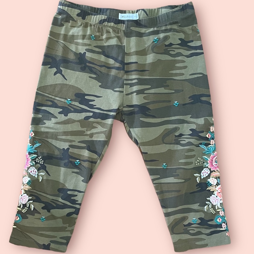 JW Los Angeles EUC Embroidered Leggings Sz S